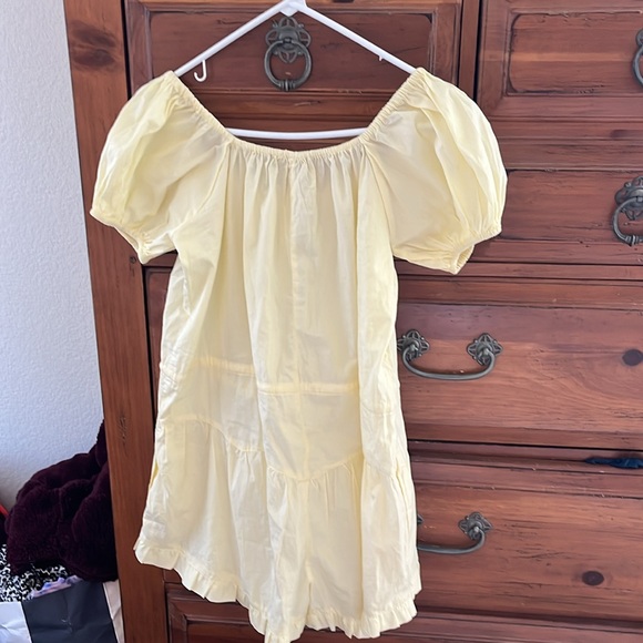NWOT Free People Yellow Romper With Pockets Size Small - Picture 6 of 9